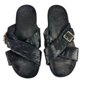 Vionic Black Sandals With Crossed Straps Size 10